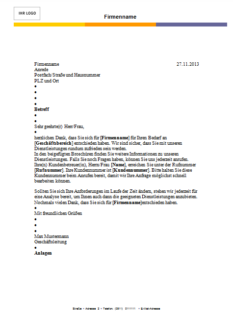 Einschreiben Brief Vorlage Schweiz